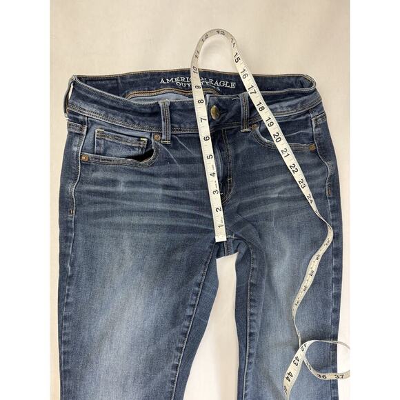 American Eagle Kick Boot Jeans Women’s Size 4 Blue Low Rise Stretch Y2K Denim - Picture 3 of 12
